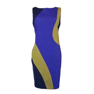 Blue Sand Made in Italy Blue Purple Green Mod aesthetic Short Sheath Dress Sz XL